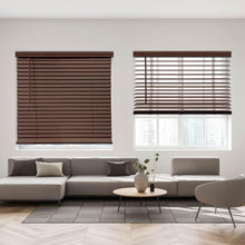 Load image into Gallery viewer, Light Filtering Faux Wood Blinds - 2" Slats, 34" W x 60" H, Safety and Elegance