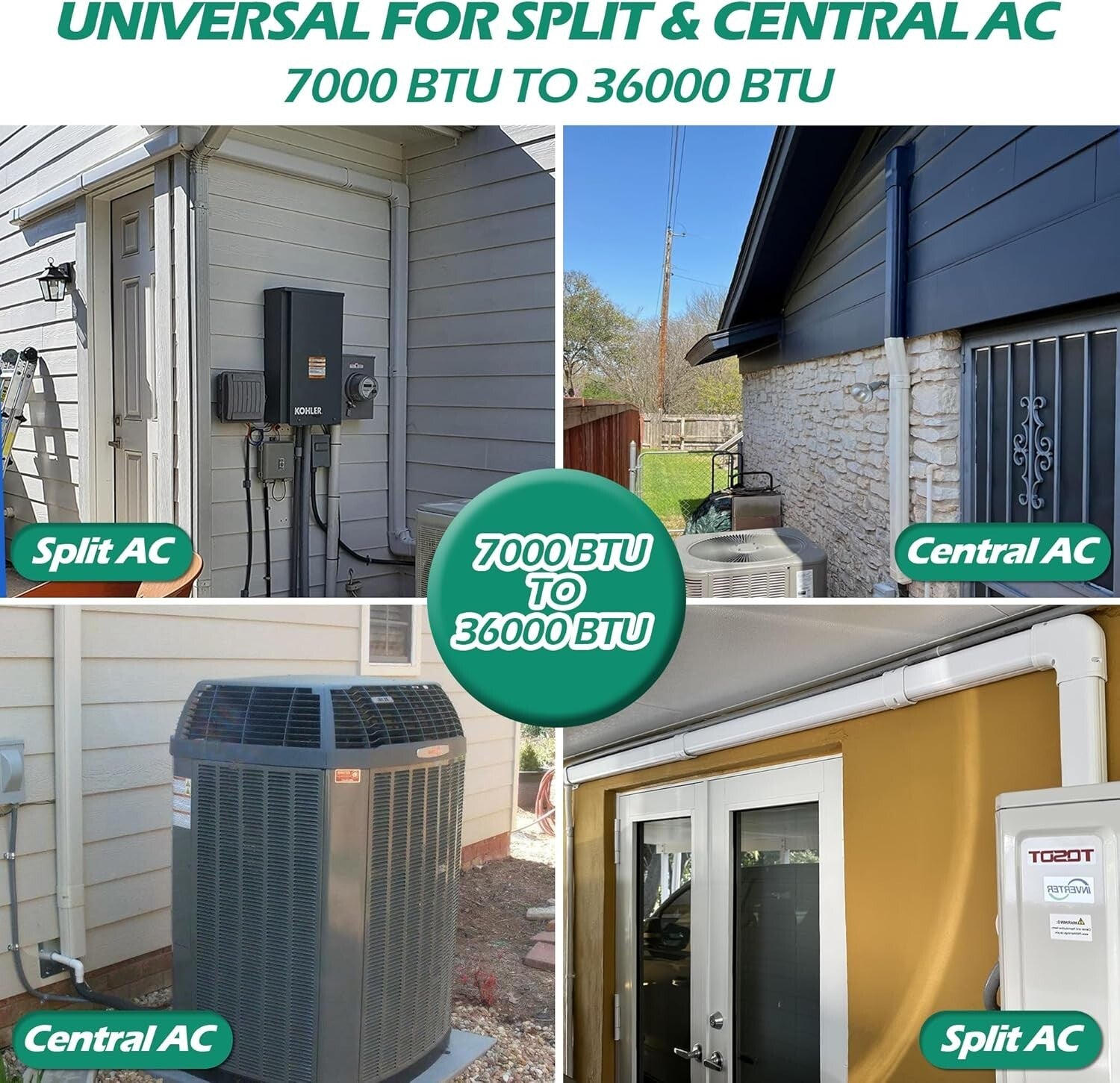 All-in-One Mini Split Line Set Cover Kit - 4" Wide & 17 Ft Long in Elegant White