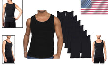 Load image into Gallery viewer, Men's X-Large Cotton Tank Tops - 12-Pack in Classic Black for Ultimate Comfort
