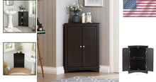 Load image into Gallery viewer, Stylish Freestanding Corner Storage Cabinet for Bathroom, Living Room, Bedroom