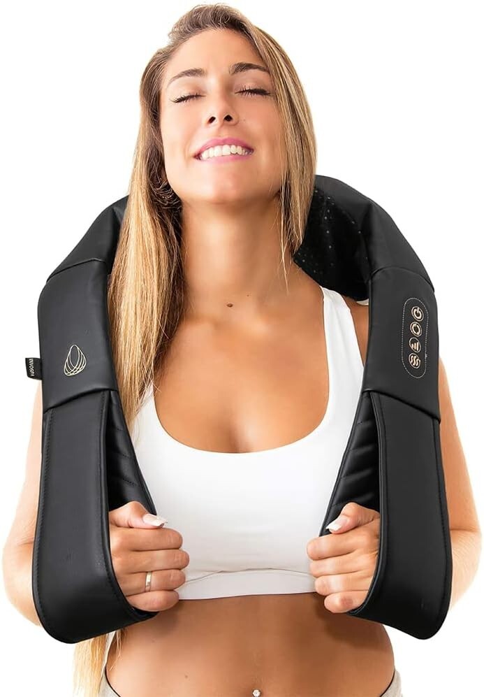 Deep Tissue Shiatsu Massage Pillow with Heat - Perfect for Travel and Home Use