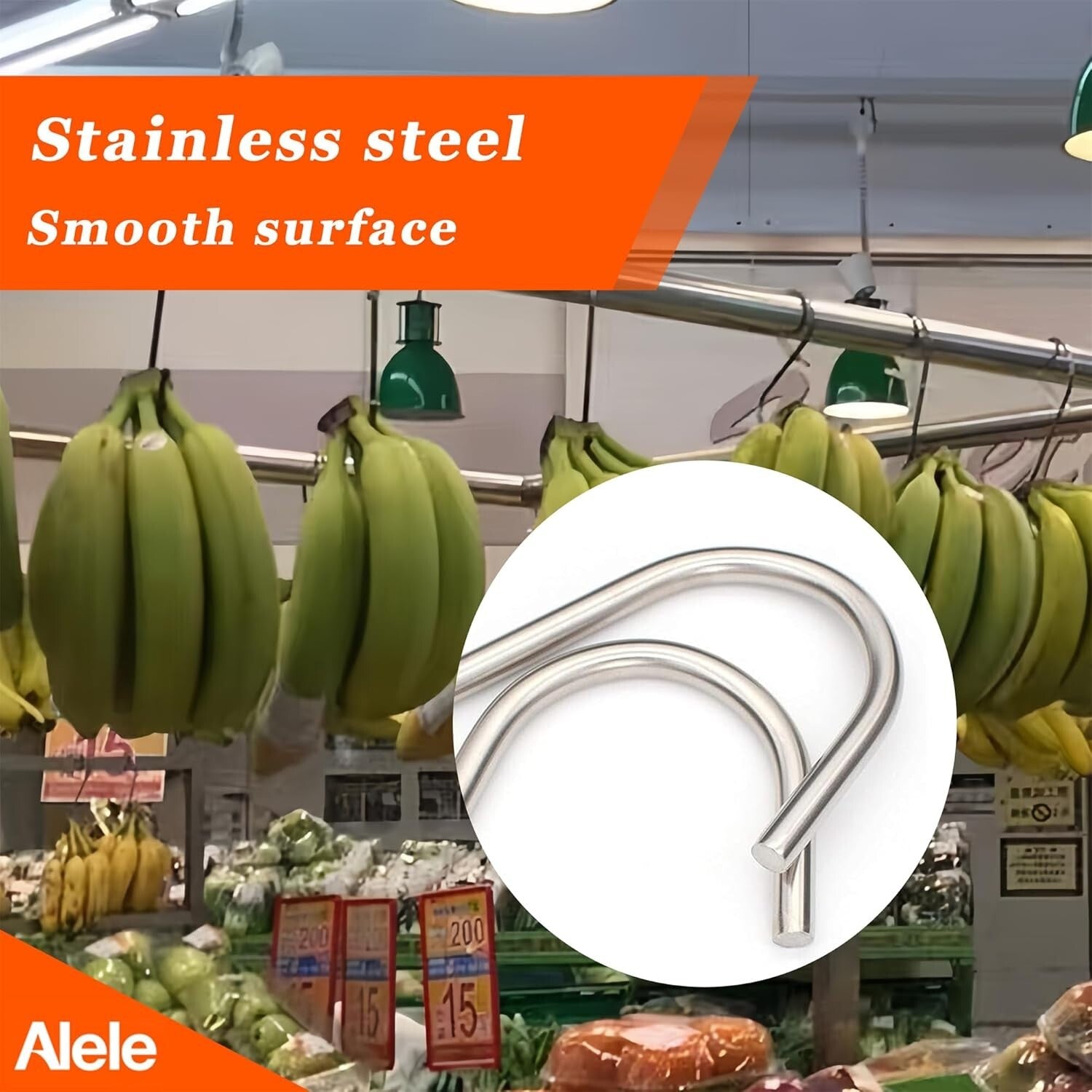 8 Pack of 10mm Heavy Duty Stainless Steel Butcher Hooks for Meat Hanging