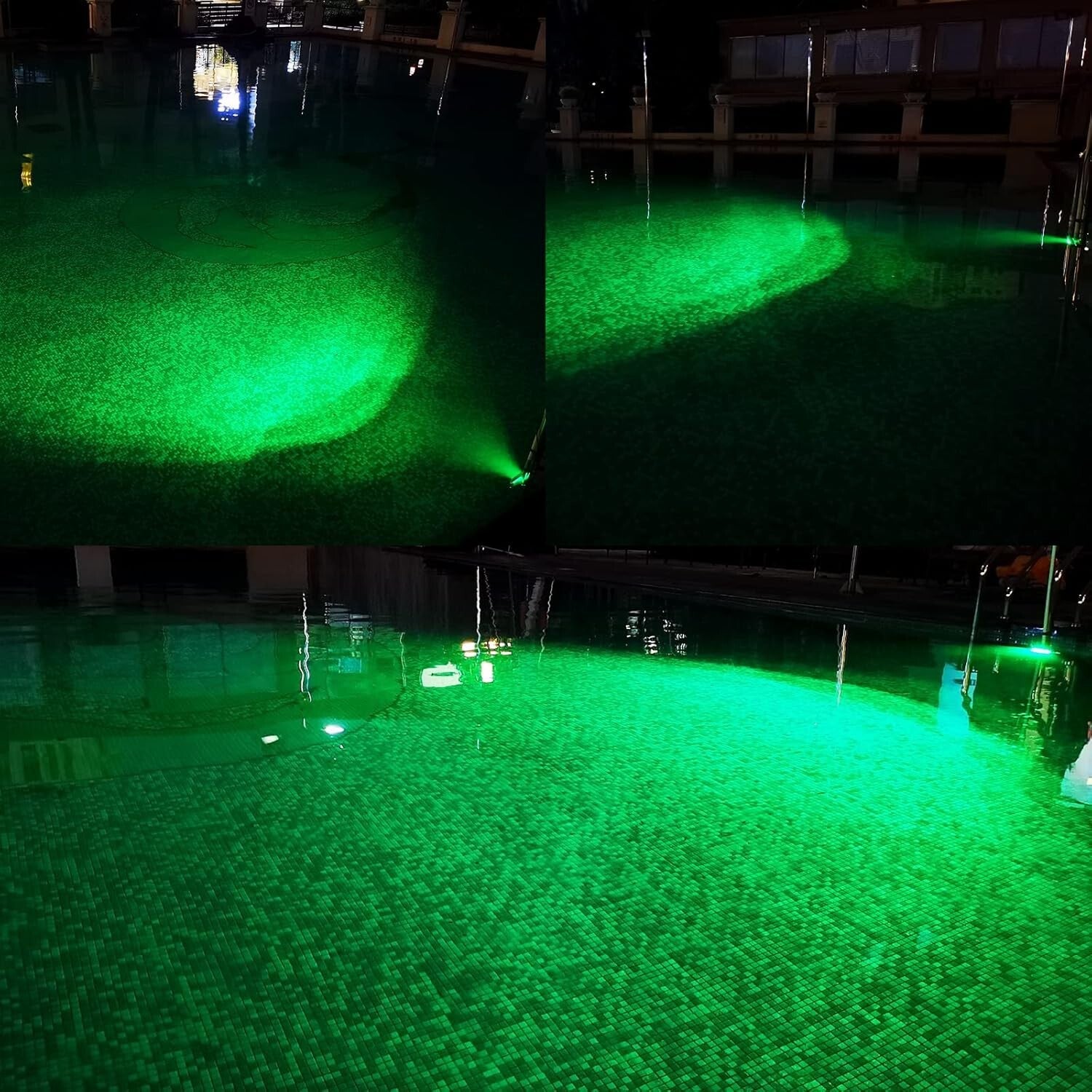 2-Pack 6.9" Waterproof Marine LED Boat Lights - 3000LM Underwater Green Beams