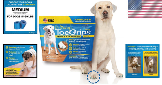 Essential GripZone Nail Grippers for Senior Dogs - Instant Traction, Medium Size