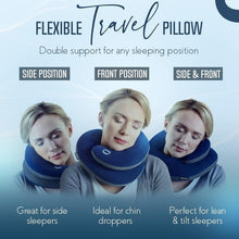 Load image into Gallery viewer, Adjustable Travel Neck Pillow with Double Support and Washable Carry Bag - Navy