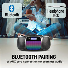 Load image into Gallery viewer, MD6972 Portable CD Boombox with Bluetooth &amp; Color Changing Lights, 4W Output
