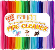 Load image into Gallery viewer, Large 3000-Piece Chenille Stems &amp; Wiggle Eyes Set for Craft Classes &amp; Home Fun