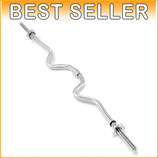 Ergonomic 47" Curl Bar with Knurled Grip - Ideal for Strength Training Sessions