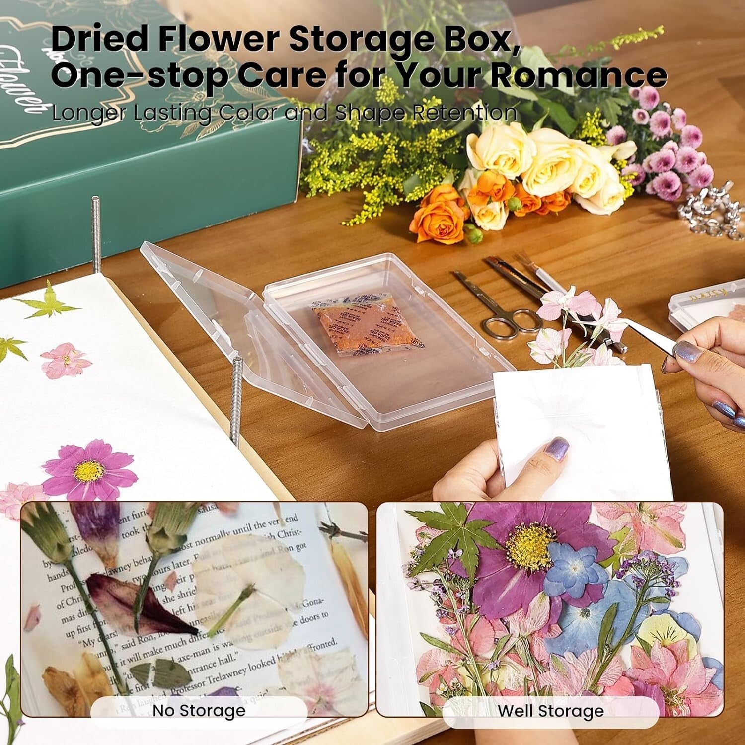 Adjustable Pressure 17"x12" Flower Press for Preserving Blooms - Rustic Design