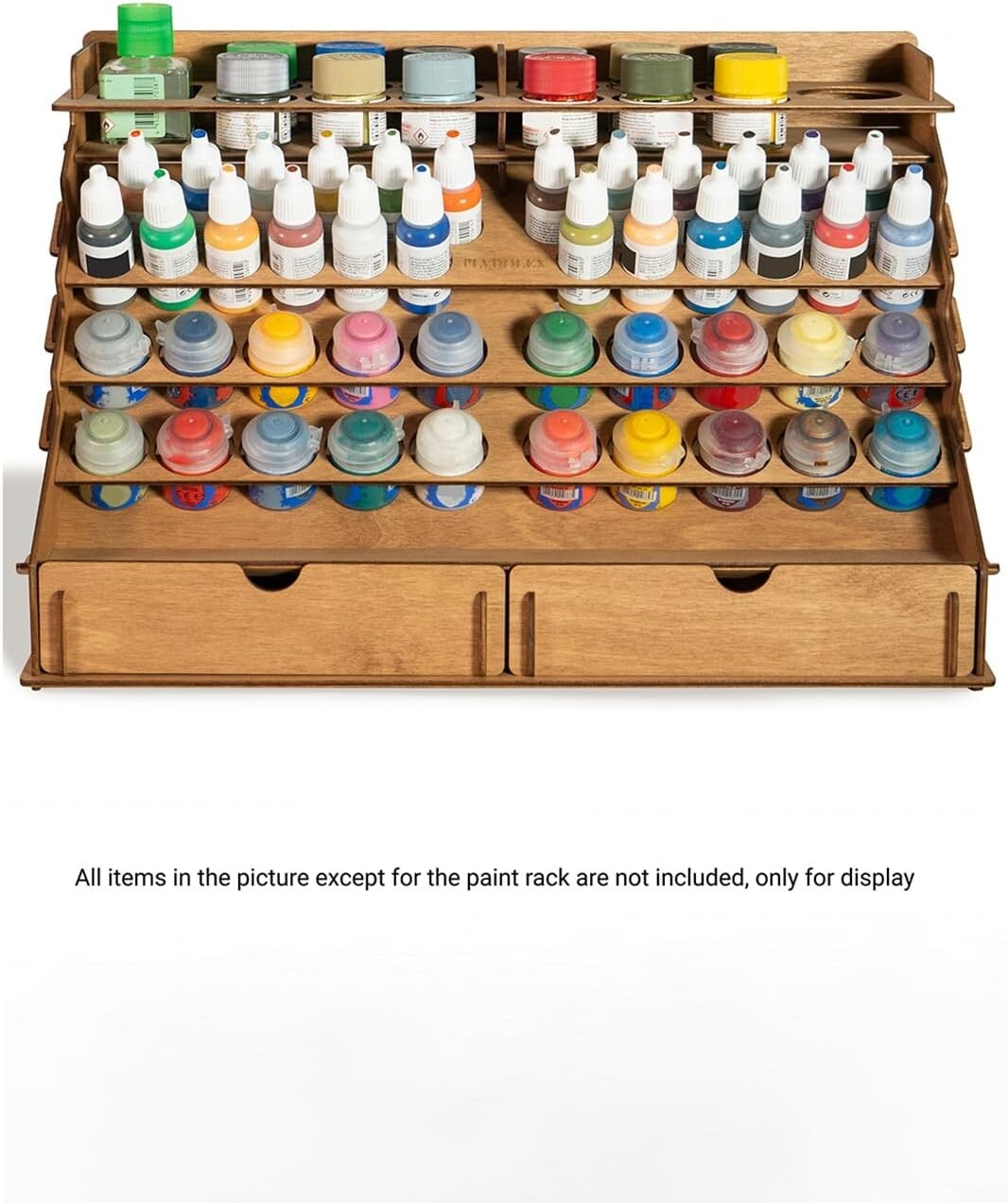 58-Hole Paint Organizer: Removable Shelf & Stands for Miniature Painting