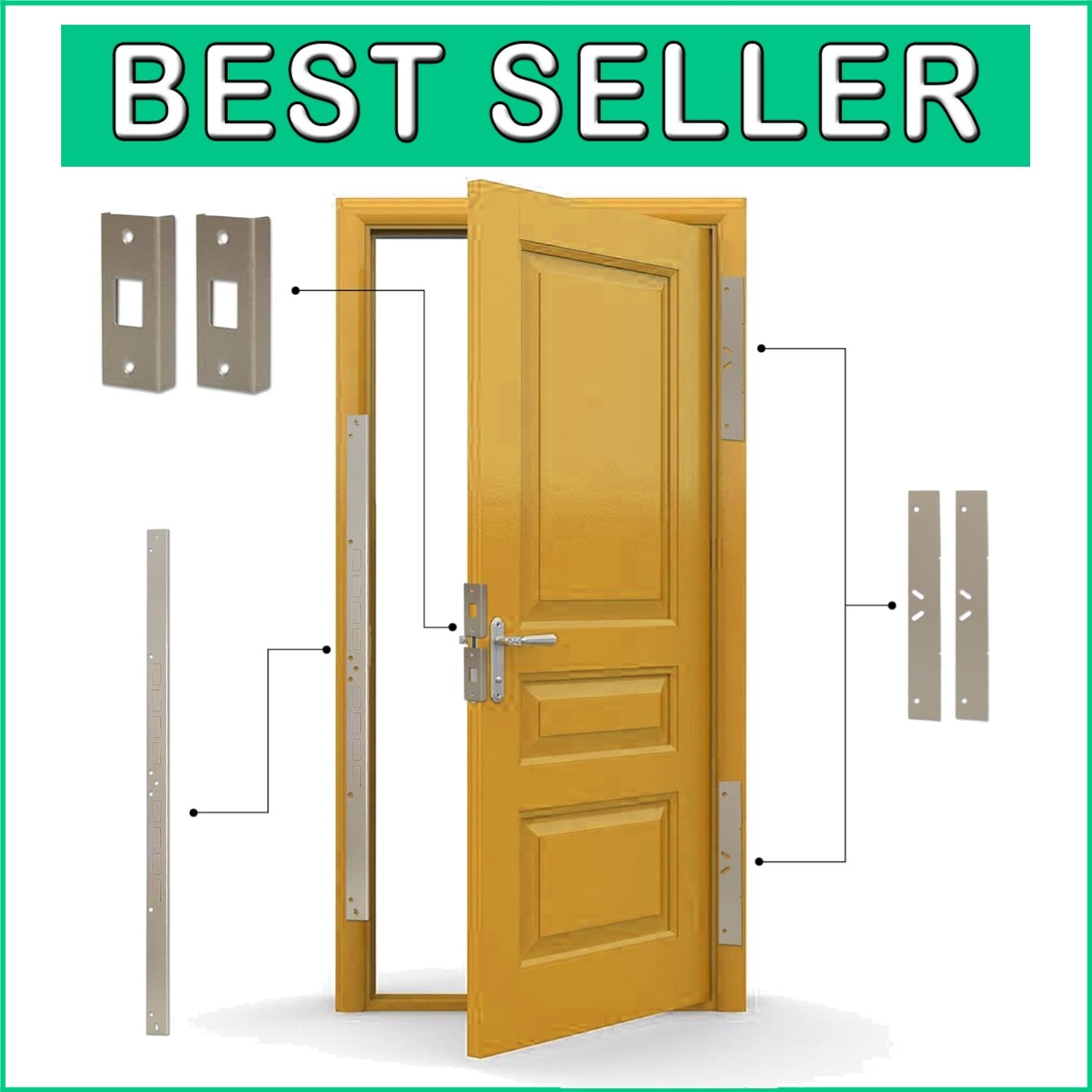 DIY Door Armor MAX Security System for Jambs & Hinges - 30-Minute Installation