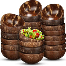 Load image into Gallery viewer, Large 24-Piece Set of Polished Coconut Bowls - Ideal for Salads and Smoothies