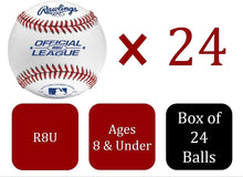 Load image into Gallery viewer, Youth 8U Baseball Training Bundle - 24 Solid Baseballs in Easy Carry Bucket