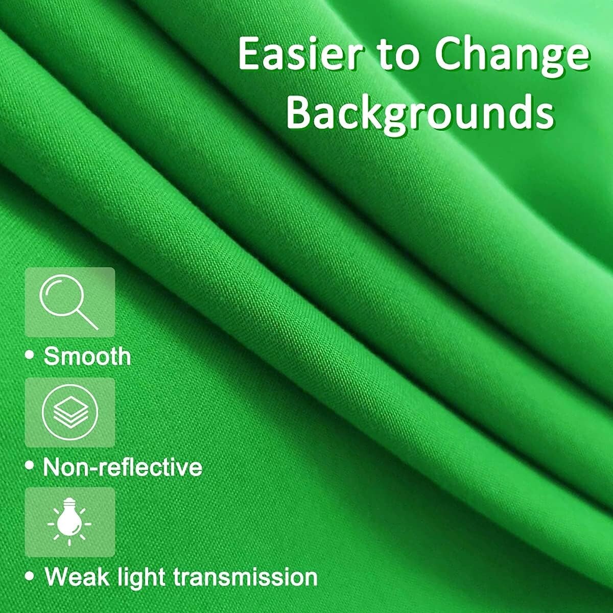 6.5x9.6ft Green Screen Backdrop Kit with T Stand - Portable & User-Friendly