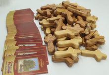 Load image into Gallery viewer, 50 Handcrafted Olive Wood Crosses from Bethlehem - Authentic Holy Land Gifts