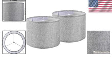 Load image into Gallery viewer, Set of 2 Medium 13" Drum Lamp Shades - Traditional Gray Design for Home Decor