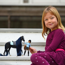 Load image into Gallery viewer, Breyer Freedom Series 1:12 Scale English Rider Set with Thoroughbred Horse Jet