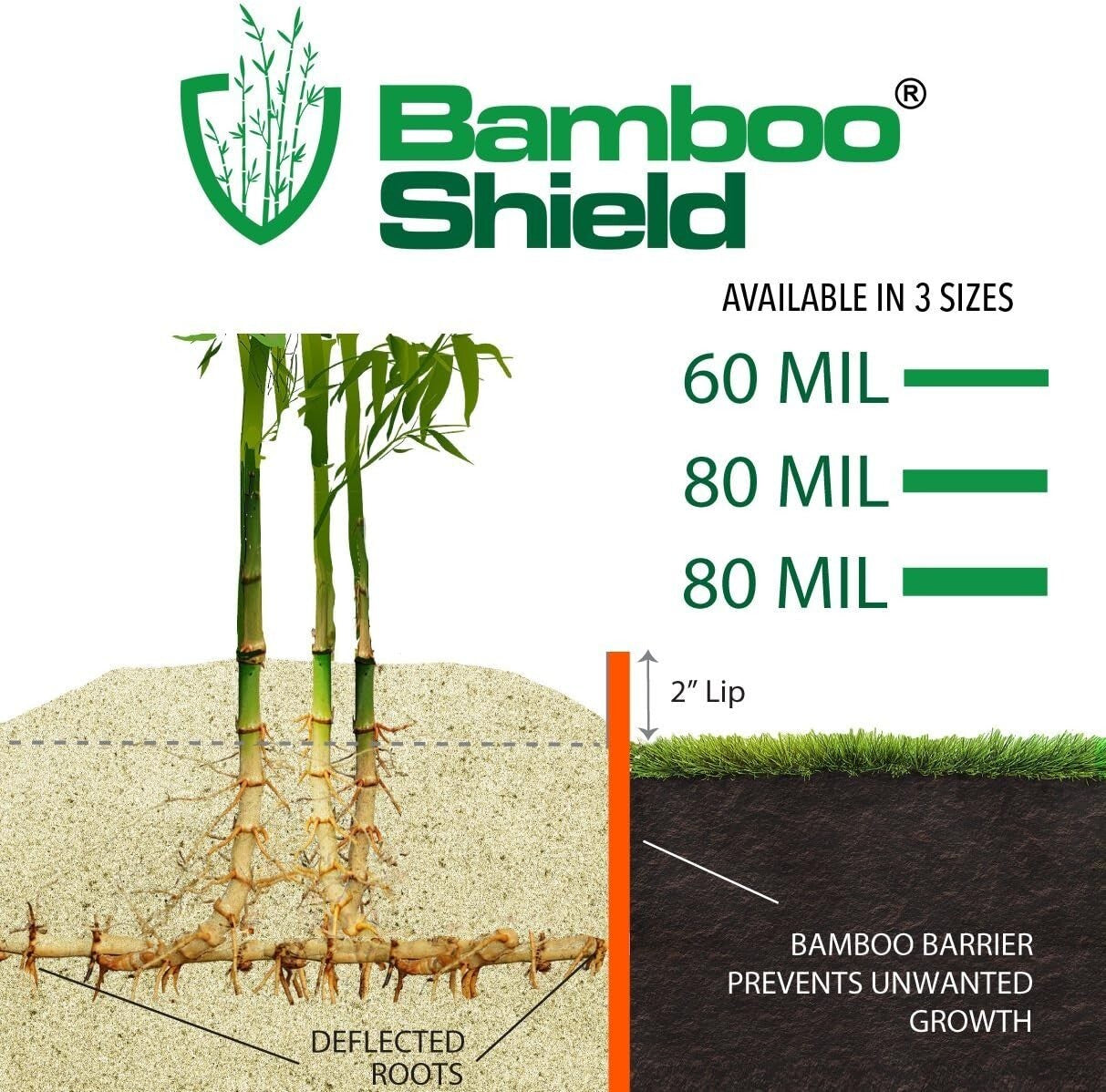 25ft x 24in x 60mil High-Density Bamboo Root Barrier for Effective Containment