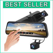 Load image into Gallery viewer, 10-Inch Full HD Touchscreen Mirror Dash Cam - Waterproof Dual Lens with G-Sensor