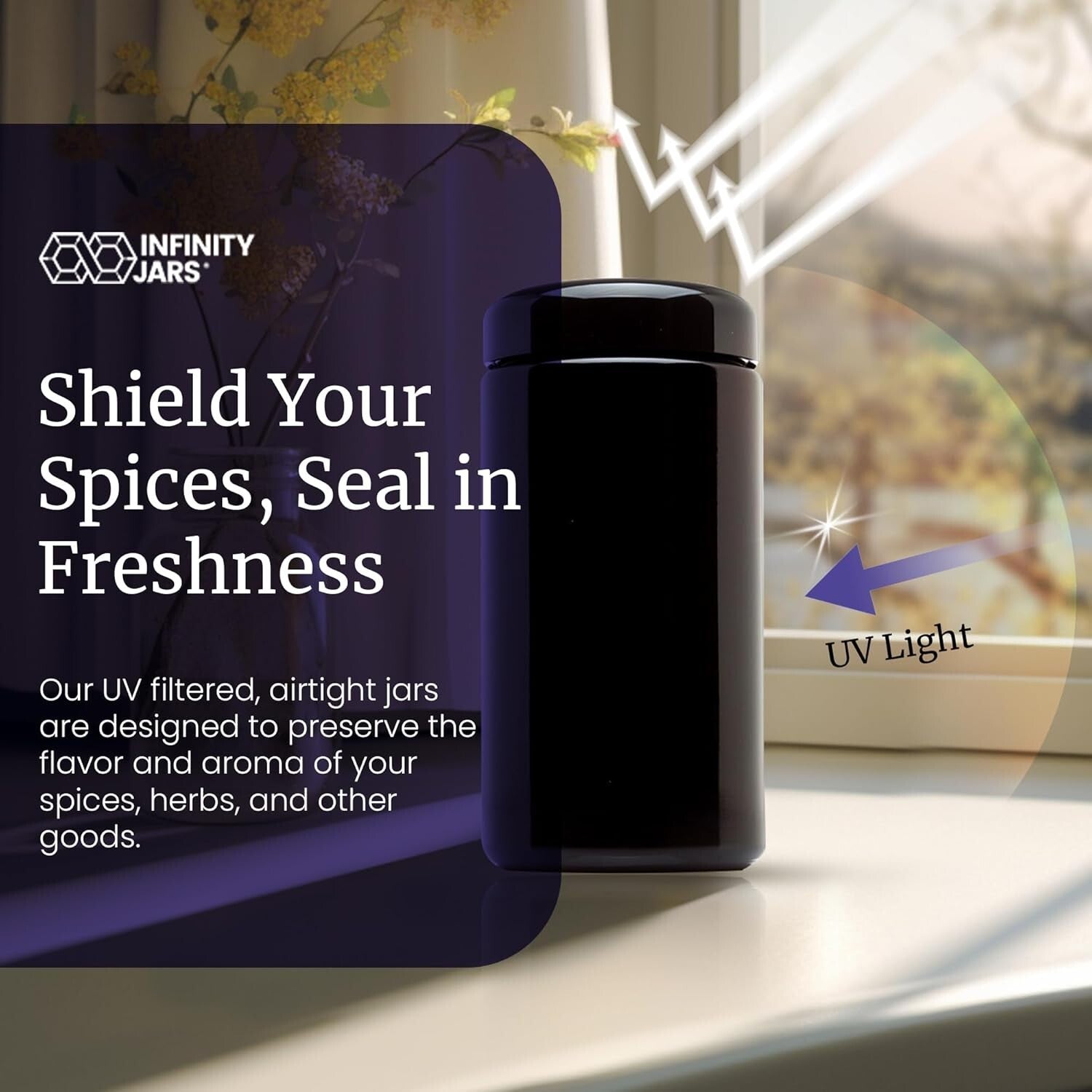 10-Pack 500 ml Classic Black Airtight Glass Jars - Smell-Proof Storage Solution