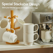 Load image into Gallery viewer, 21 Oz Stackable Porcelain Mugs - Set of 6 for Stylish Coffee &amp; Mulled Drinks