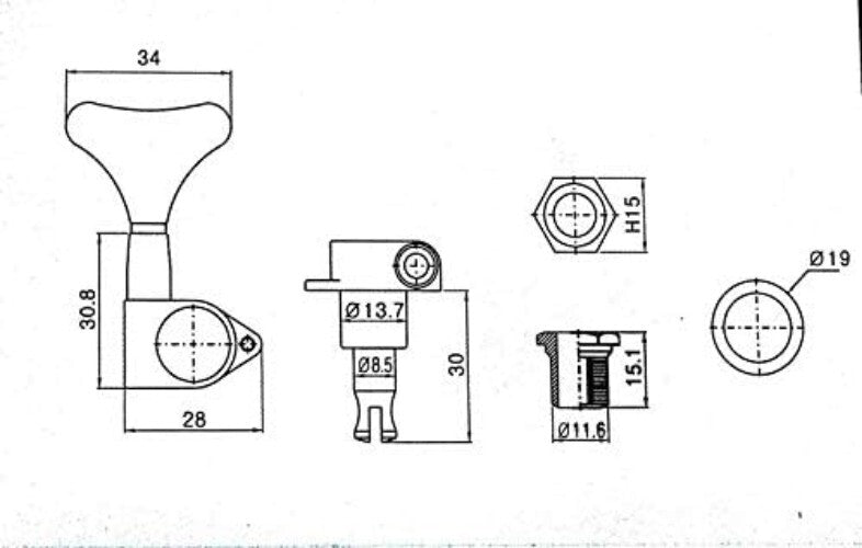 Upgrade Your Bass with 3R + 2L Golden Tuners - 17:1 Gear Ratio Sealed Design