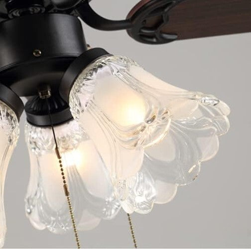 Clear & Frosted Glass Ceiling Fan Light Covers - Pack of 4, Transitional Style