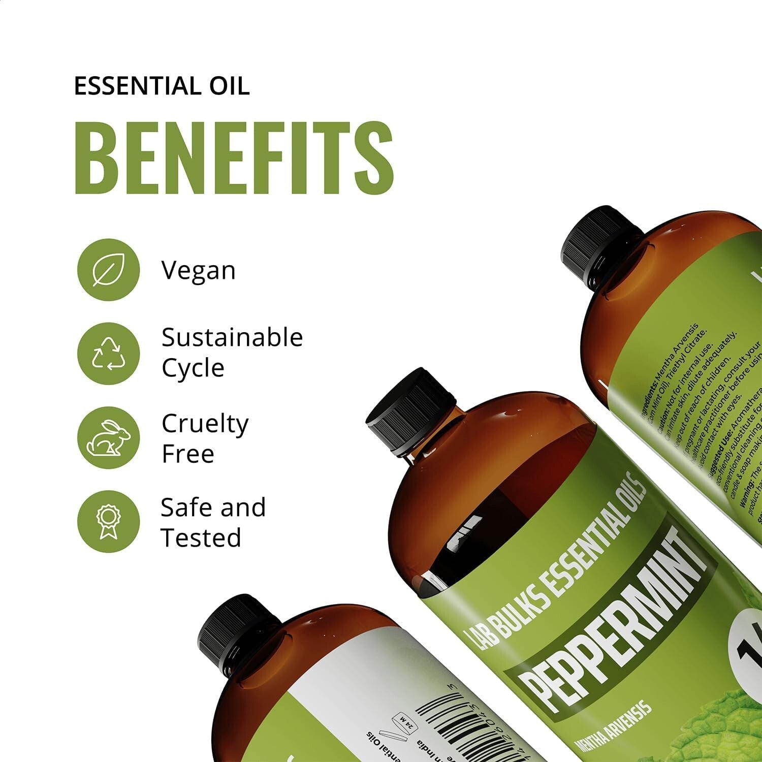 Bulk Peppermint Oil 32 oz - Perfect for Diffusers, Candles, and Personal Care