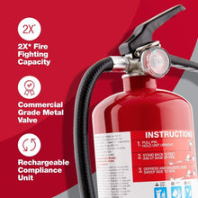 Load image into Gallery viewer, UL Rated Rechargeable Fire Extinguisher with Color-Coded Gauge for Safety Alerts