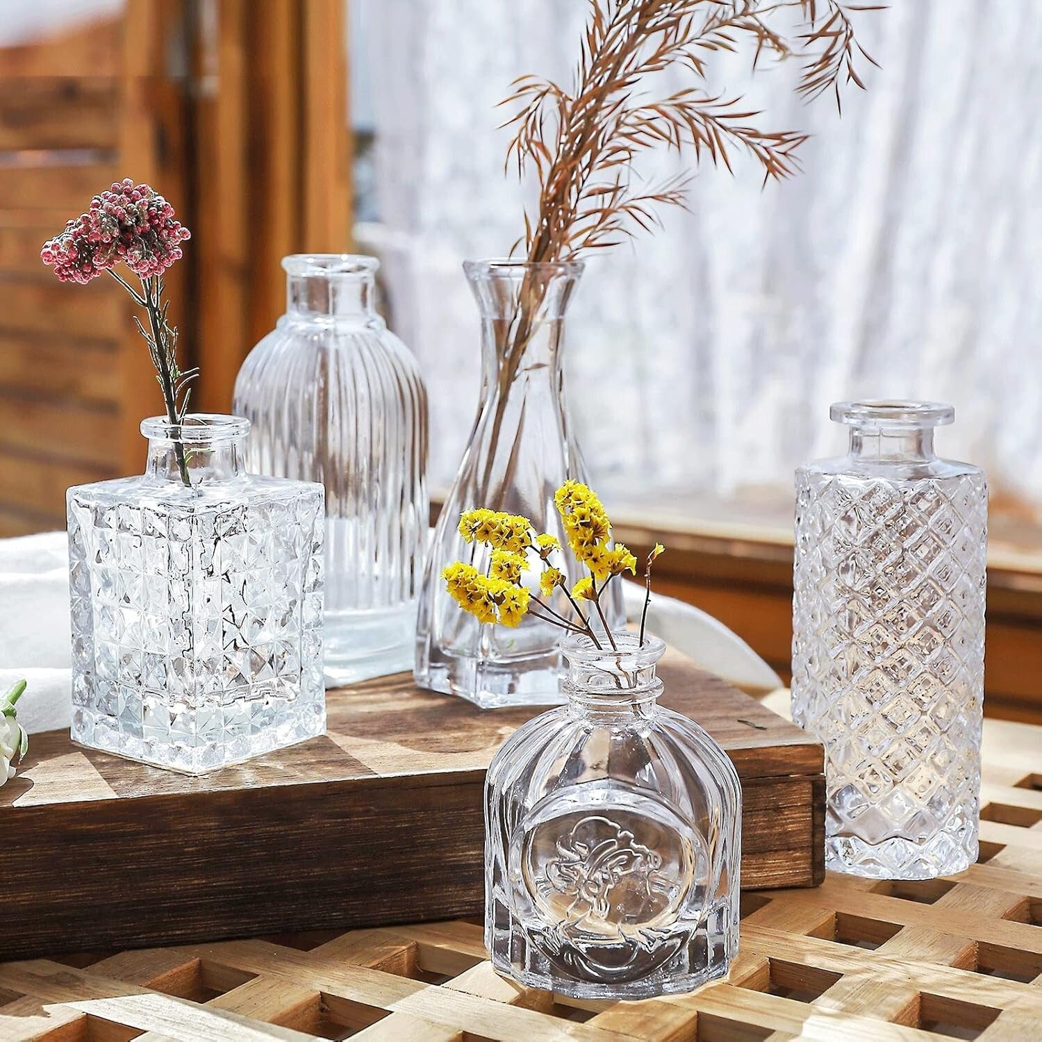 Durable Glass Bud Vases Set - 20 Versatile Clear Vases for Floral Arrangements