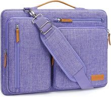 Load image into Gallery viewer, Stylish Purple Laptop Messenger Bag with 4 Zipper Pockets for Easy Organization