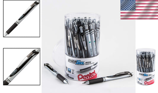 Professional Liquid Gel Ink Pen Set - 36 Retractable Pens, Medium and Bold