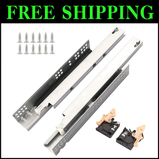 Heavy-Duty 14-Inch Undermount Drawer Slides with Soft Close - 6 Pairs Included