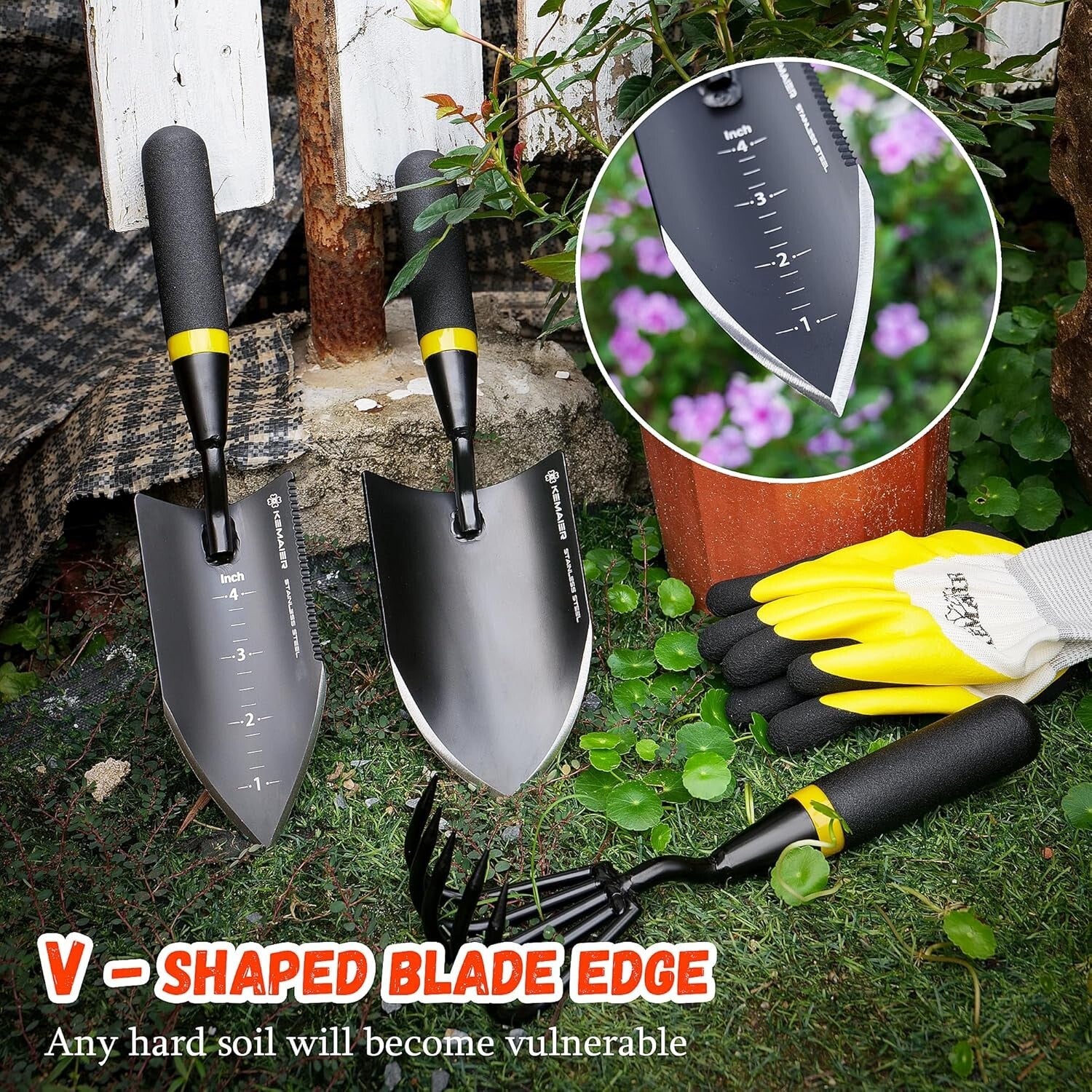Ergonomic Heavy-Duty Garden Tool Set - Perfect for Digging & Transplanting