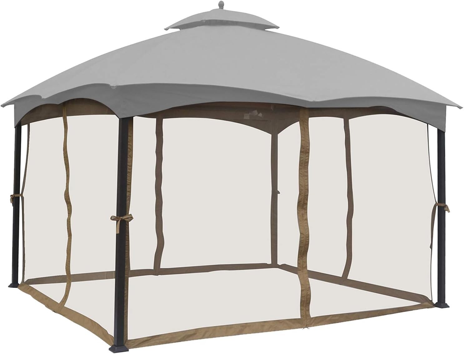 4-Wall Mosquito Netting for 10' x 12' Gazebo - Weather-resistant Beige Fabric