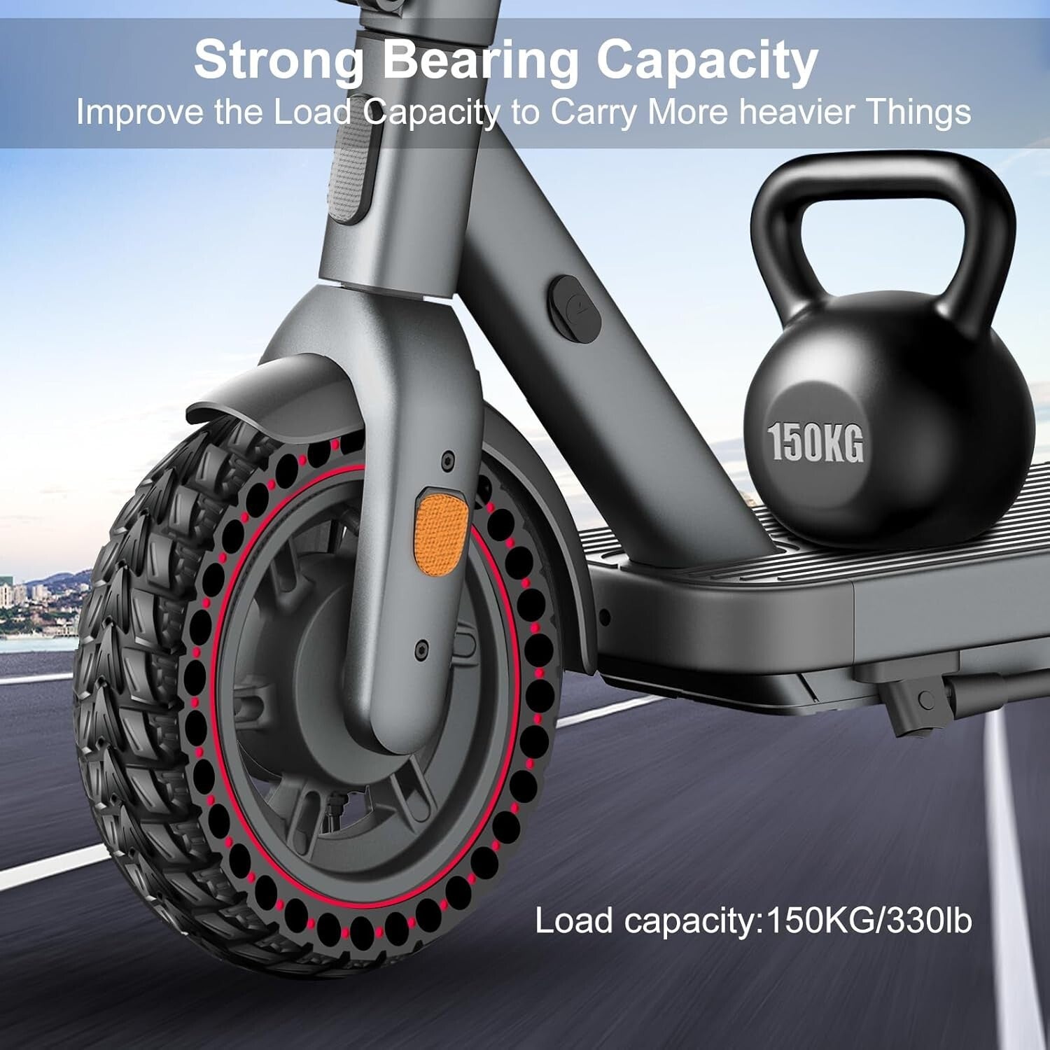 Year-Round 2PCS 10x2.5 Solid Tires for Electric Scooters - Puncture Resistant