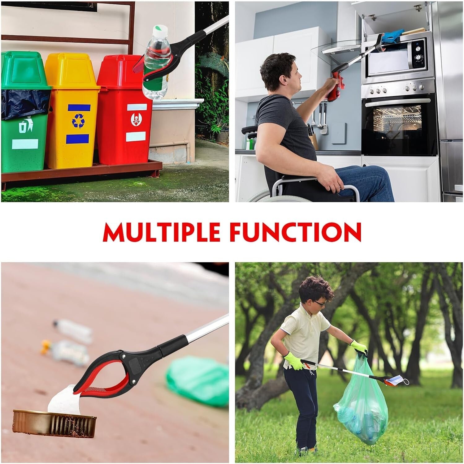 Elderly Mobility Aids - 6 Pack 32 Inch Grabber Reachers with Non-Slip Grip