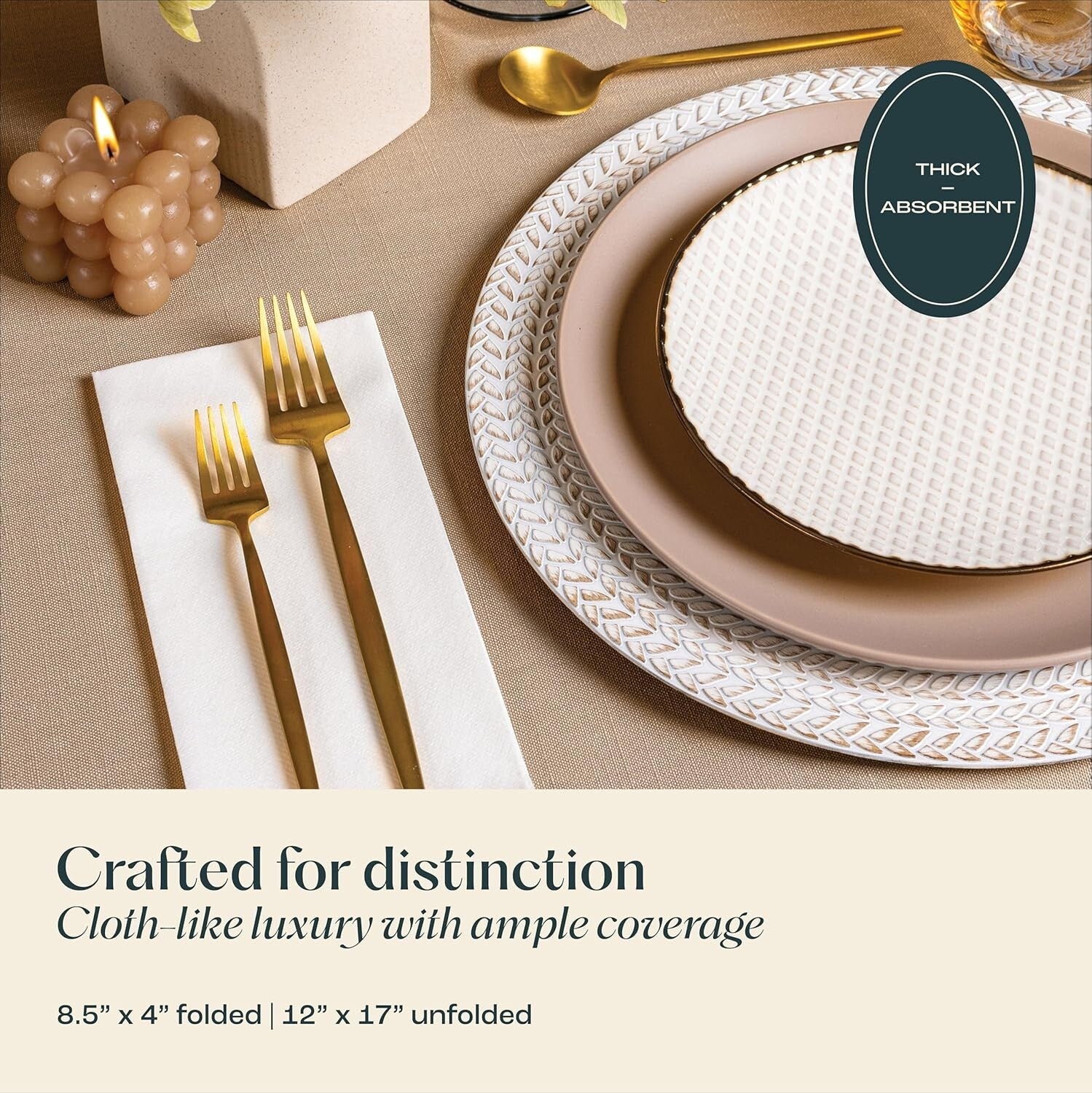 Premium Quality Soft Linen-Like Disposable Napkins - Multi-Purpose Guest Towels