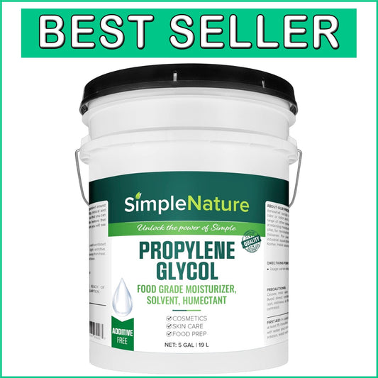 Sourced Food Grade Propylene Glycol - 99.9% Purity - 5 Gallons for Crafts & Care