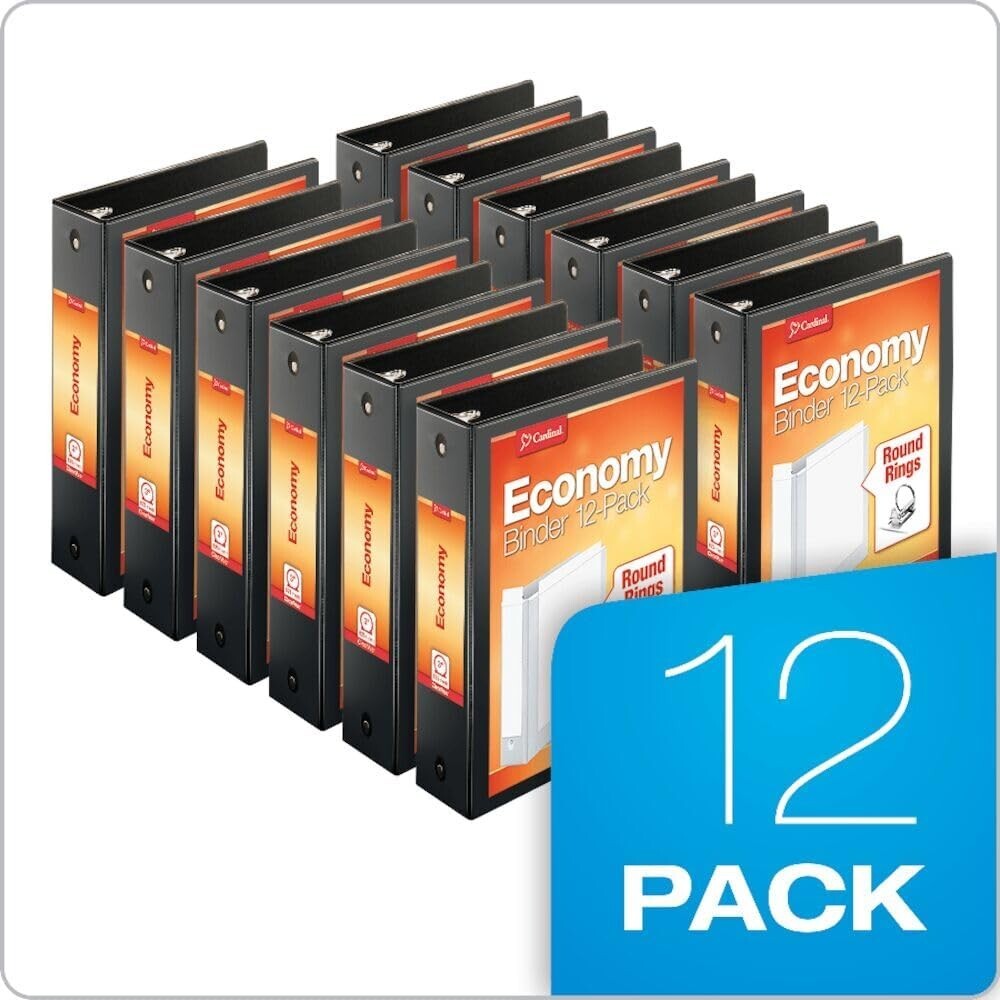 Durable 3-Inch Round Ring Binders - ClearVue Presentation View, Pack of 12