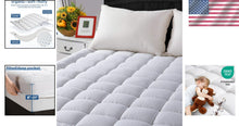 Load image into Gallery viewer, King Size Quilted Cotton Mattress Pad - Soft, Cooling &amp; Breathable Protection