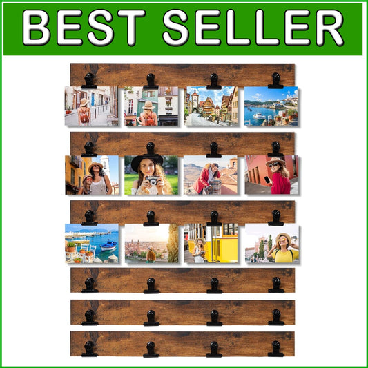 Versatile 17" Wall-Mount Photo Frame with 24 Clips - Organize Your Memories