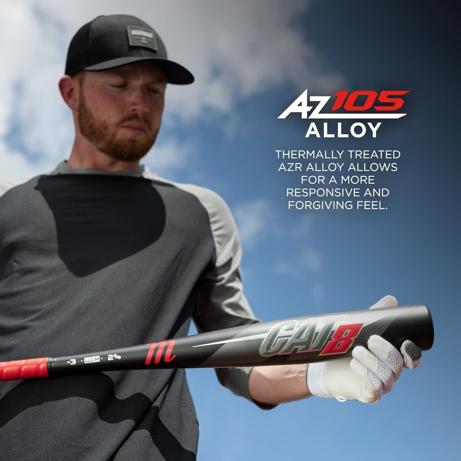 Durable Micro-Perforated Grip -3 BBCOR Baseball Bat, 33" Ideal for All