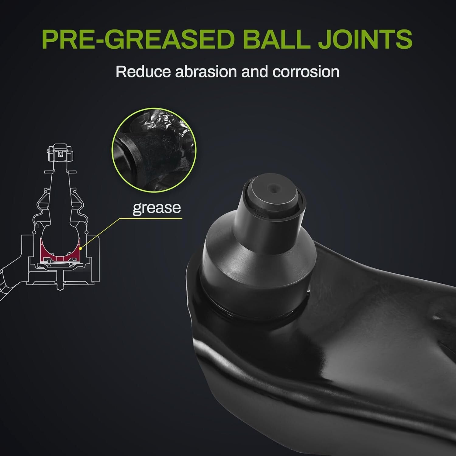 Durable Front Lower Control Arms and Ball Joints - Compatible with Nissan Rogue