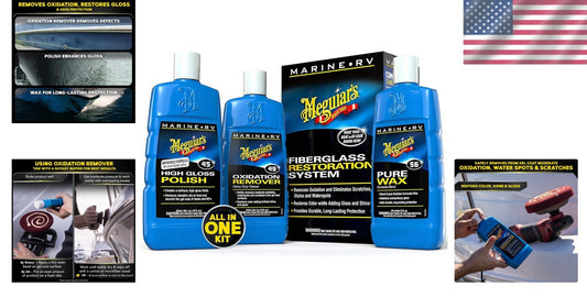 Marine/RV Fiberglass Restoration Kit for Ultimate Oxidation Removal & Shine
