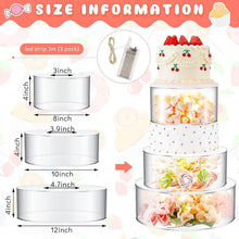 Load image into Gallery viewer, Versatile 3-Tier Acrylic Cake Stands with LED Lights for Celebratory Displays
