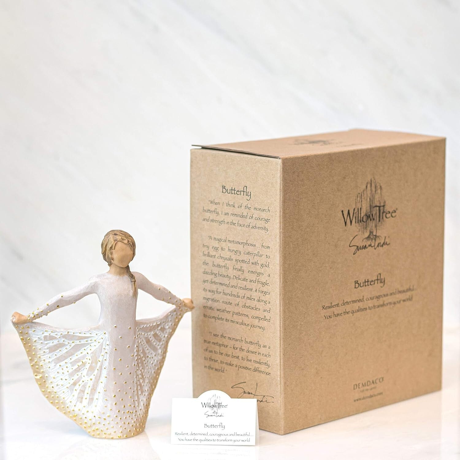 Susan Lordi Butterfly Figurine - Hand-Carved and Painted for Personal Growth