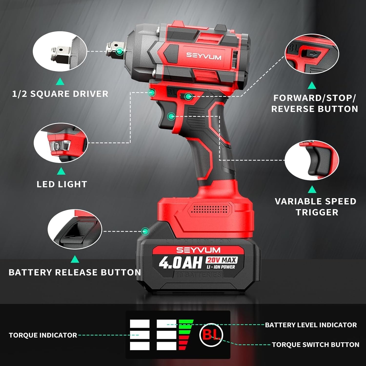Premium 20V Cordless Impact Driver - 3000 RPM with Impact Sockets & Carry Bag