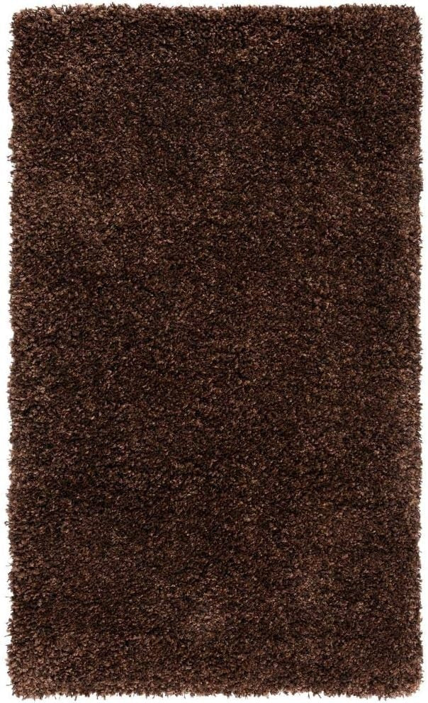 Durable Indoor Brown Shag Rug - 3' x 5' Non-Shedding for Cozy High Traffic Areas