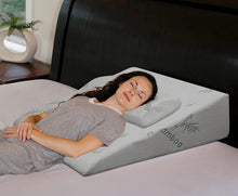 Load image into Gallery viewer, Extra-Large Cooling Wedge Pillow with Bamboo Cover, Ideal for Rest and Recovery